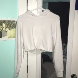 Mesh Back Crop Hoodie